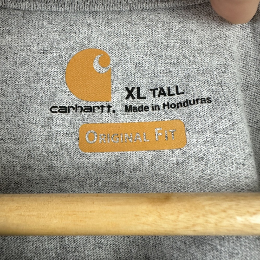 Carhartt Men's XL‎ Tall original Fit Short Sleeve T Shirt K87 HGY pocket T XLT - Picture 4 of 11